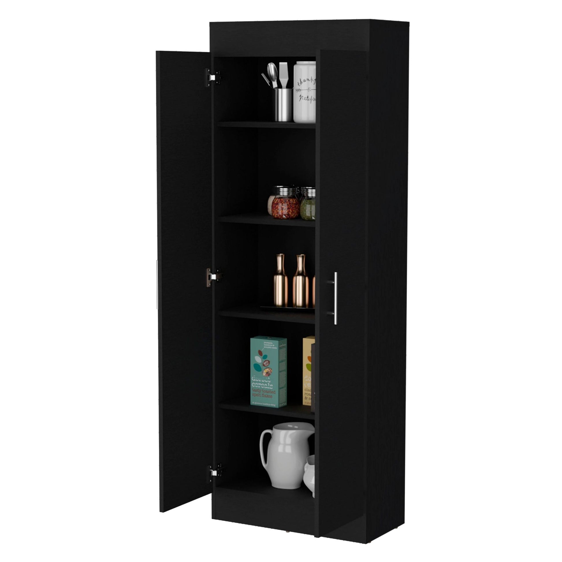 Wenge 5-Shelf Storage Pantry Cabinet image 4