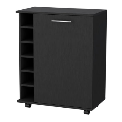 Wenge 6-Bottle Rack Bar Cart image 3