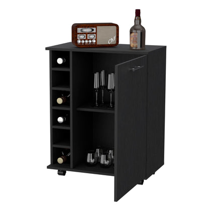 Wenge 6-Bottle Rack Bar Cart image 6
