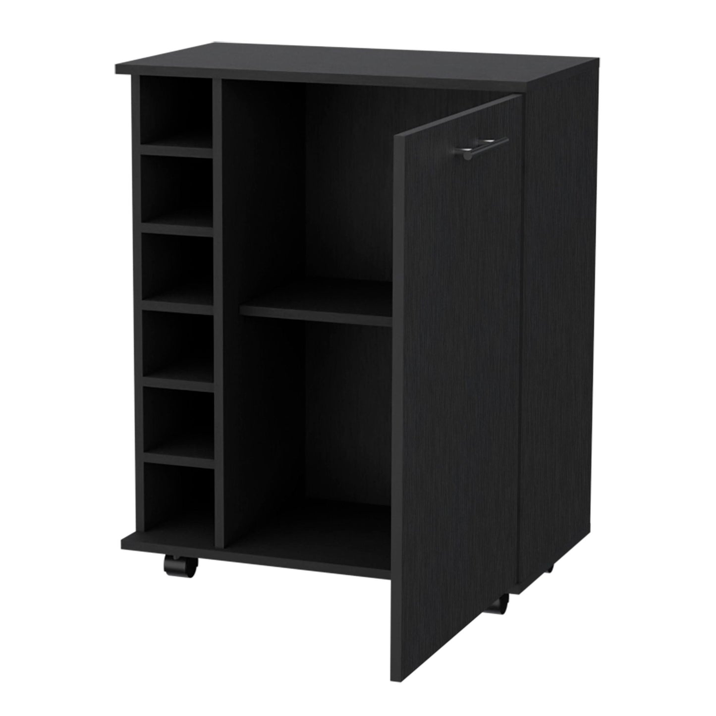 Wenge 6-Bottle Rack Bar Cart image 4