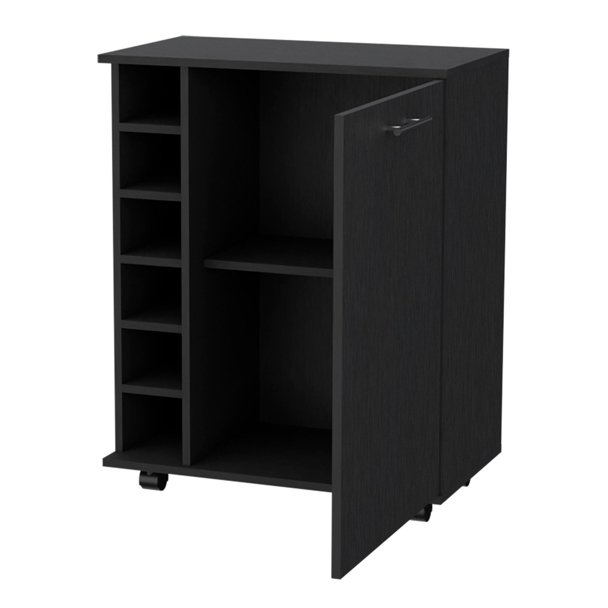 Wenge 6-Bottle Rack Bar Cart image 4