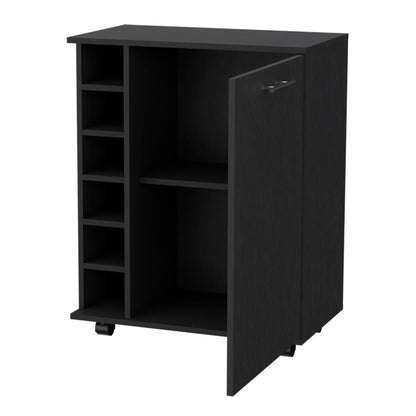 Wenge 6-Bottle Rack Bar Cart image 4