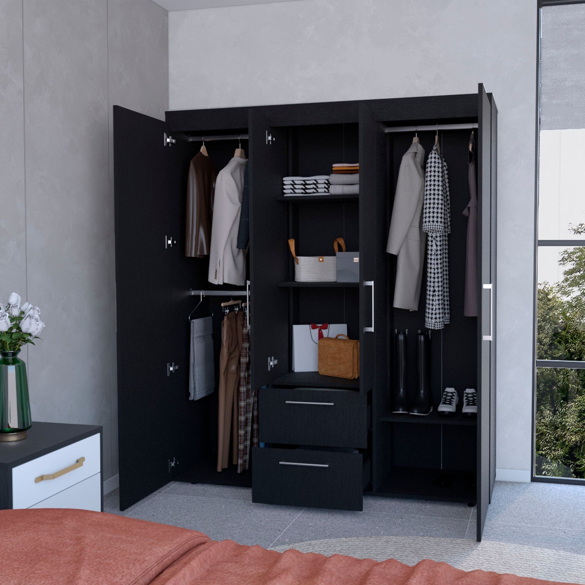 Wenge All-In-One 2-Door Armoire image 2