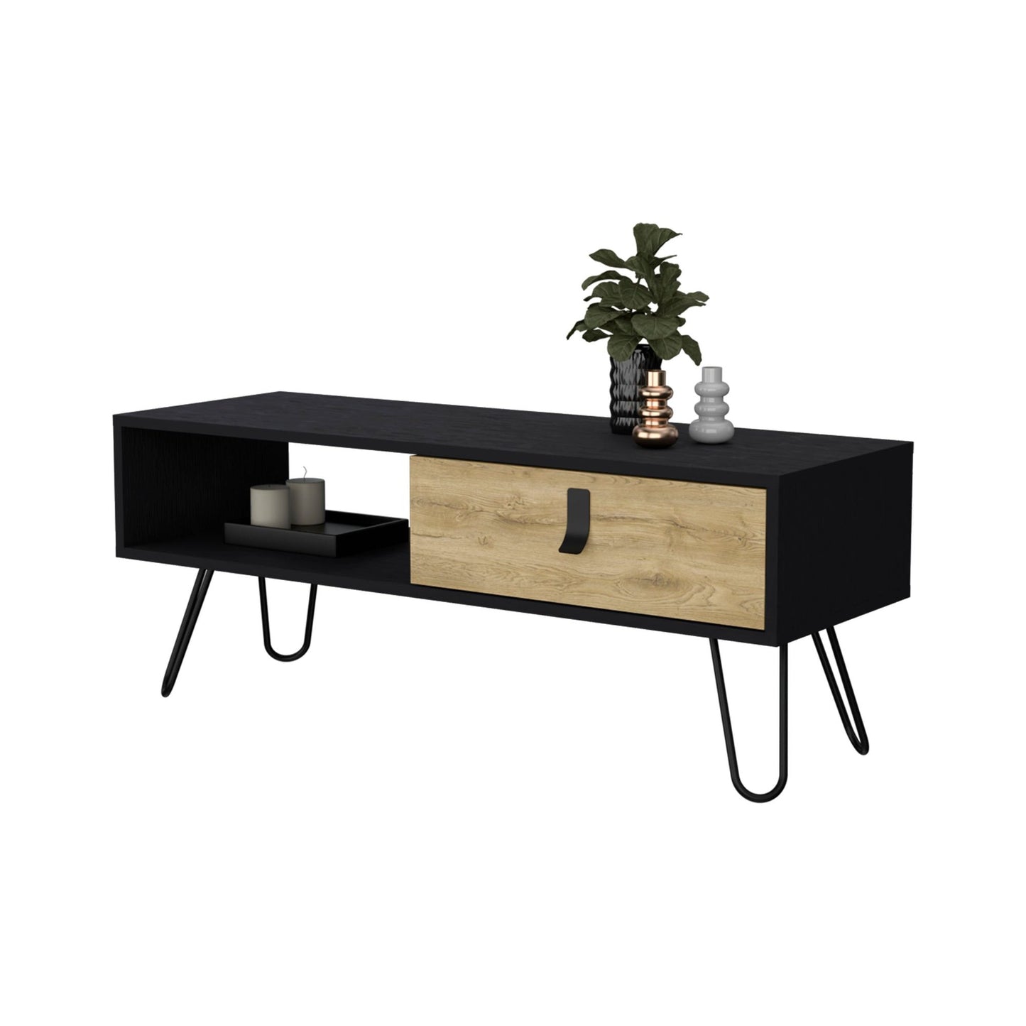 Wenge and Macadamia Hairpin Legs Coffee Table image 6