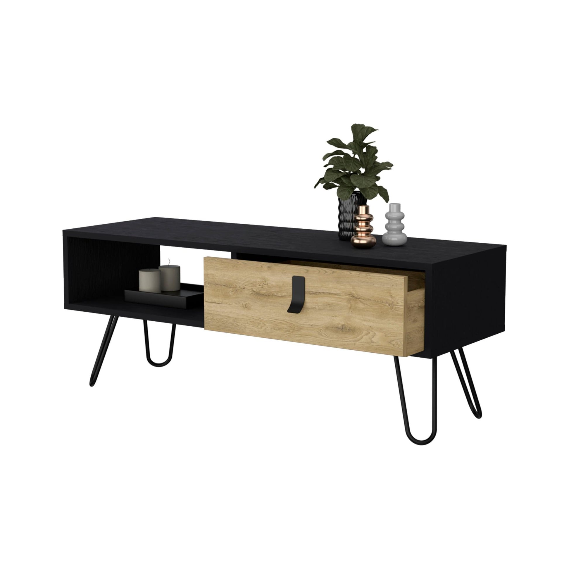 Wenge and Macadamia Hairpin Legs Coffee Table image 5