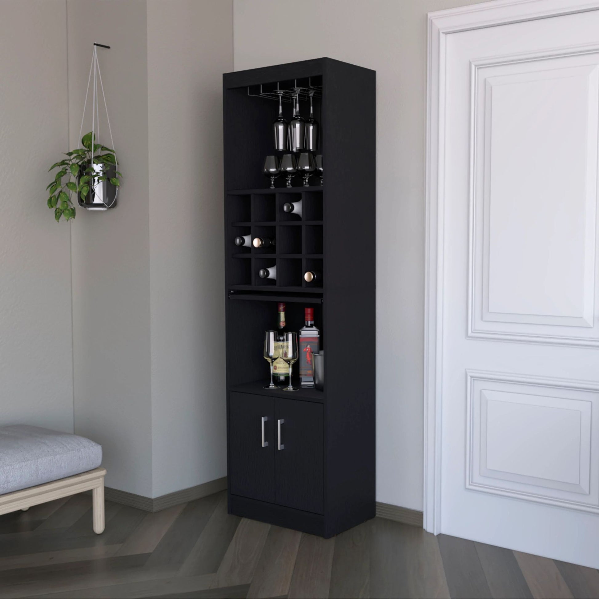 Wenge Bar Cabinet with Wine Storage image 1