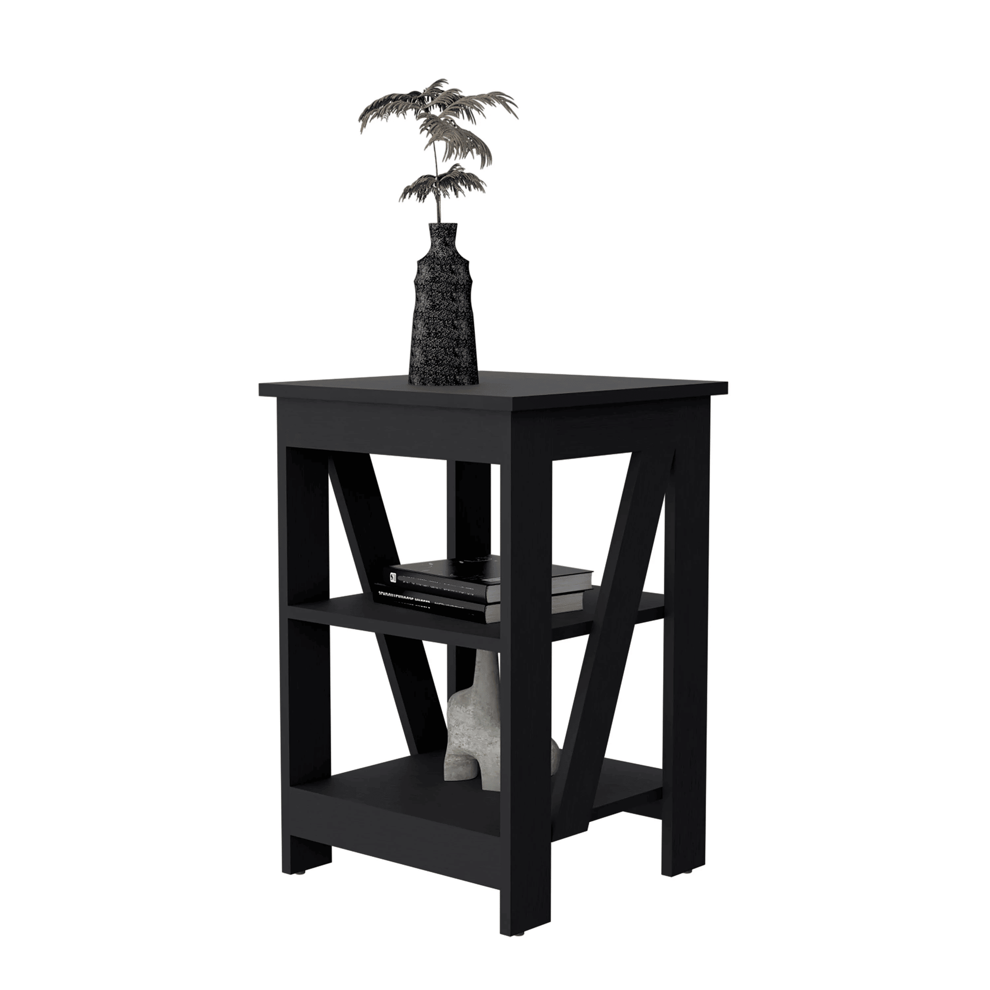 Wenge Table with 2 Shelves image 2