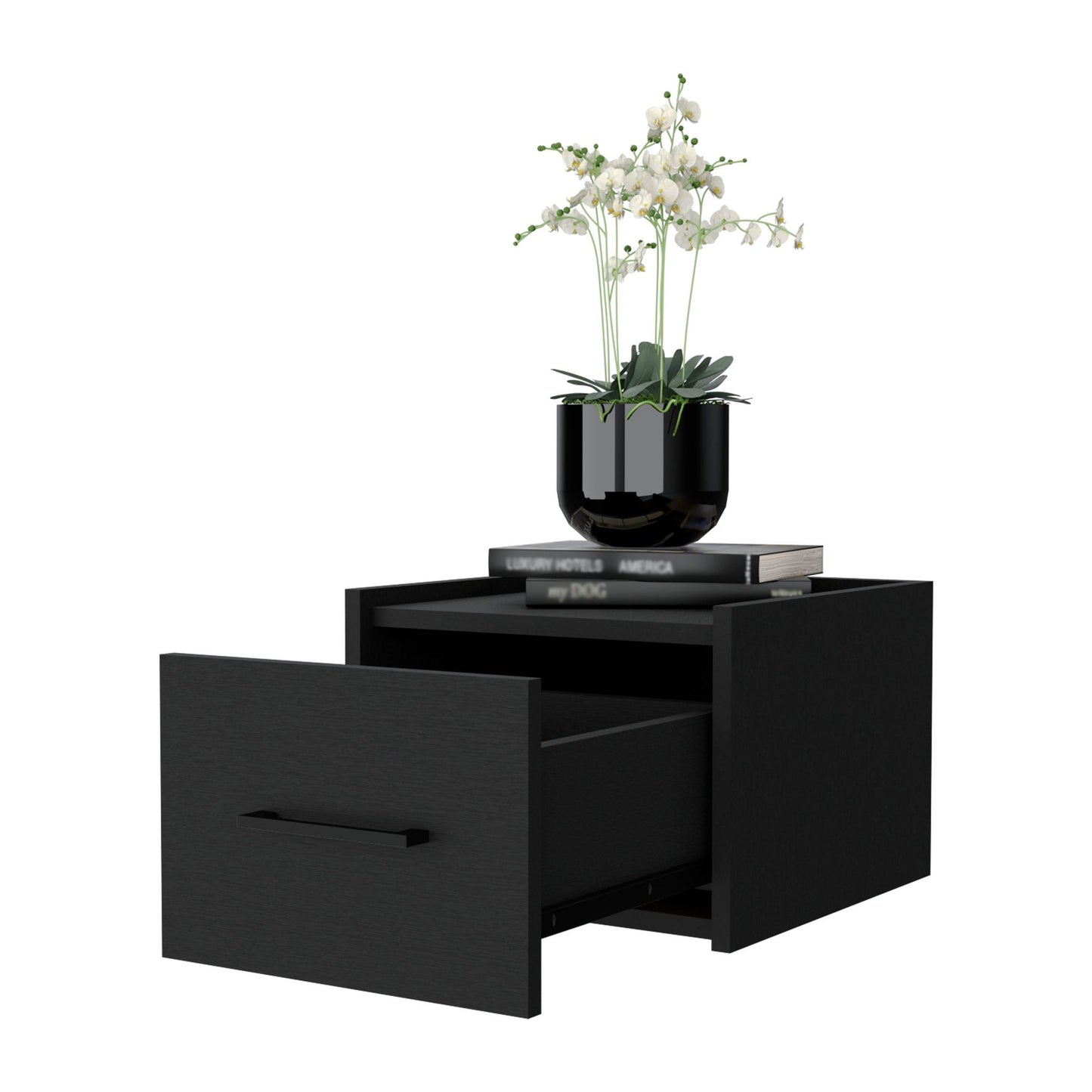 Wenge Wall-Mounted Floating Nightstand image 5