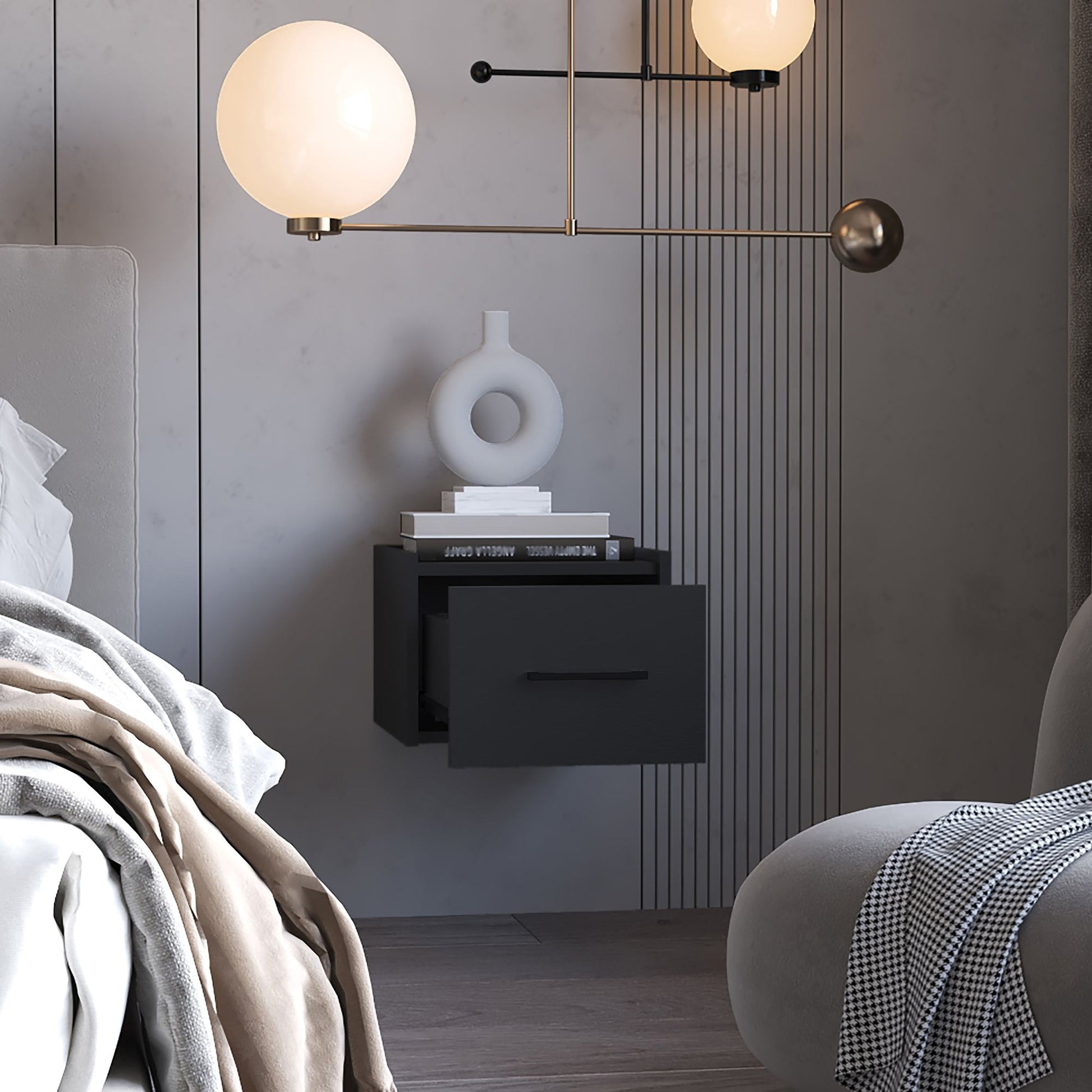 Wenge Wall-Mounted Floating Nightstand image 6