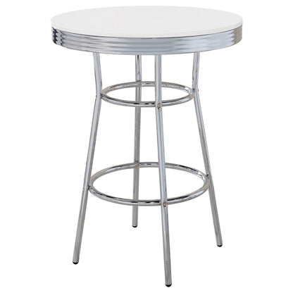 Werner Glossy White and Chrome Round Bar Table image 2