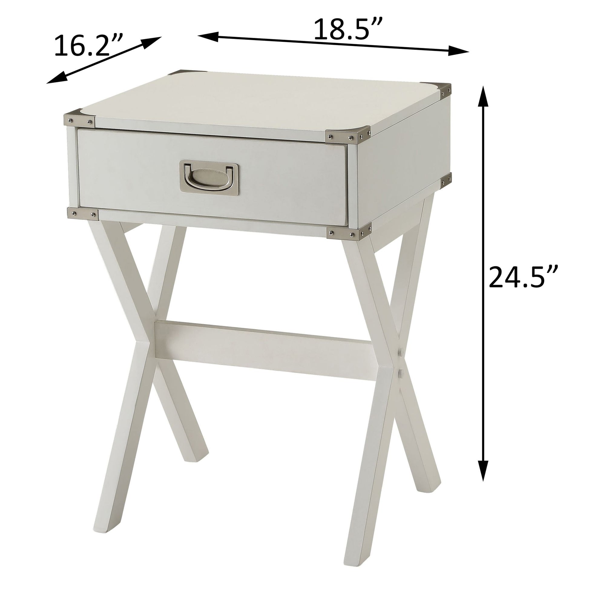 White 1-drawer End Table image 7