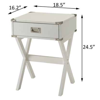 White 1-drawer End Table image 7