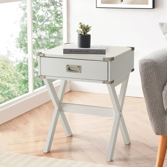 White 1-drawer End Table image 1