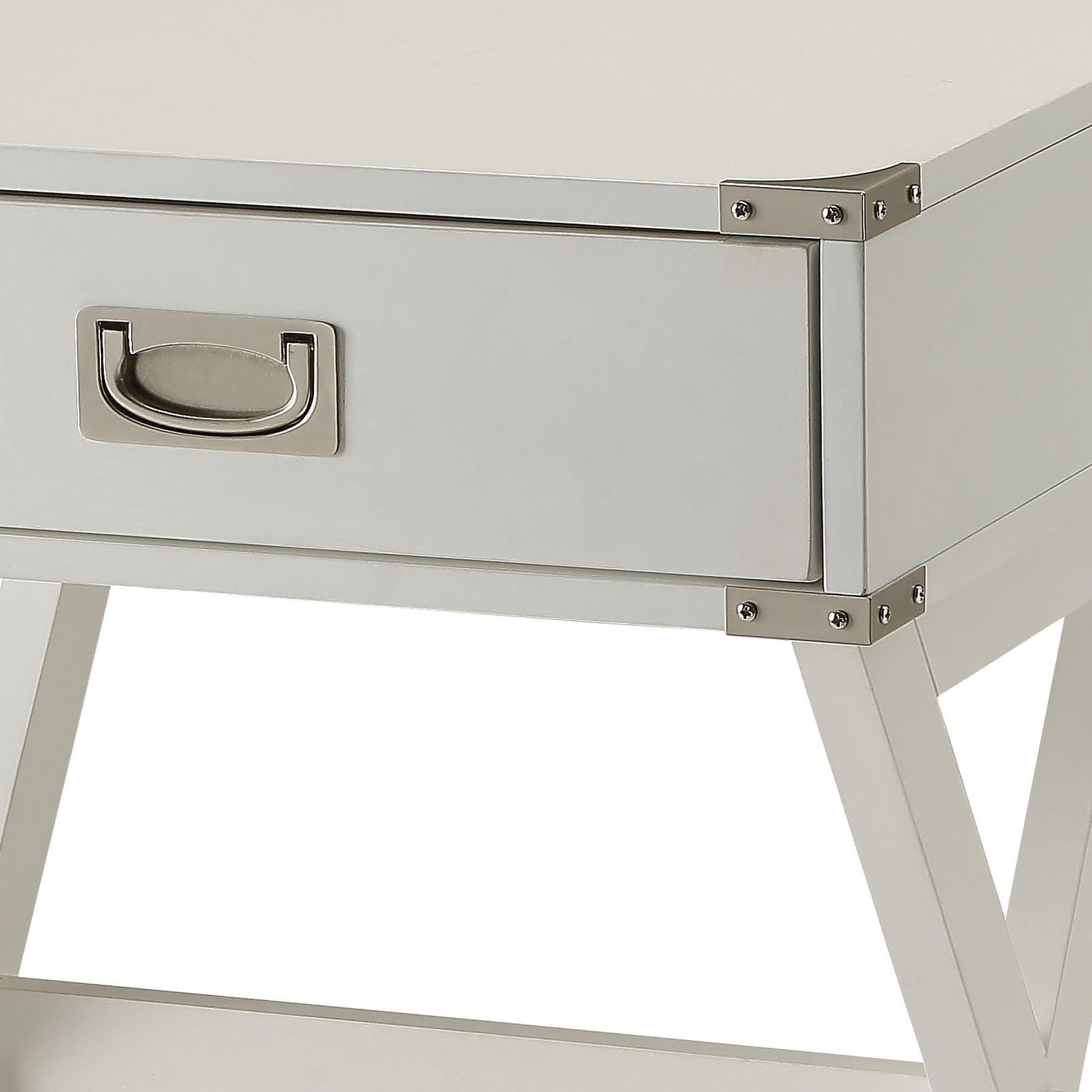 White 1-drawer End Table image 6