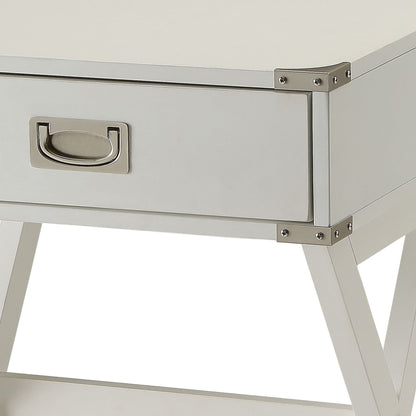 White 1-drawer End Table image 6
