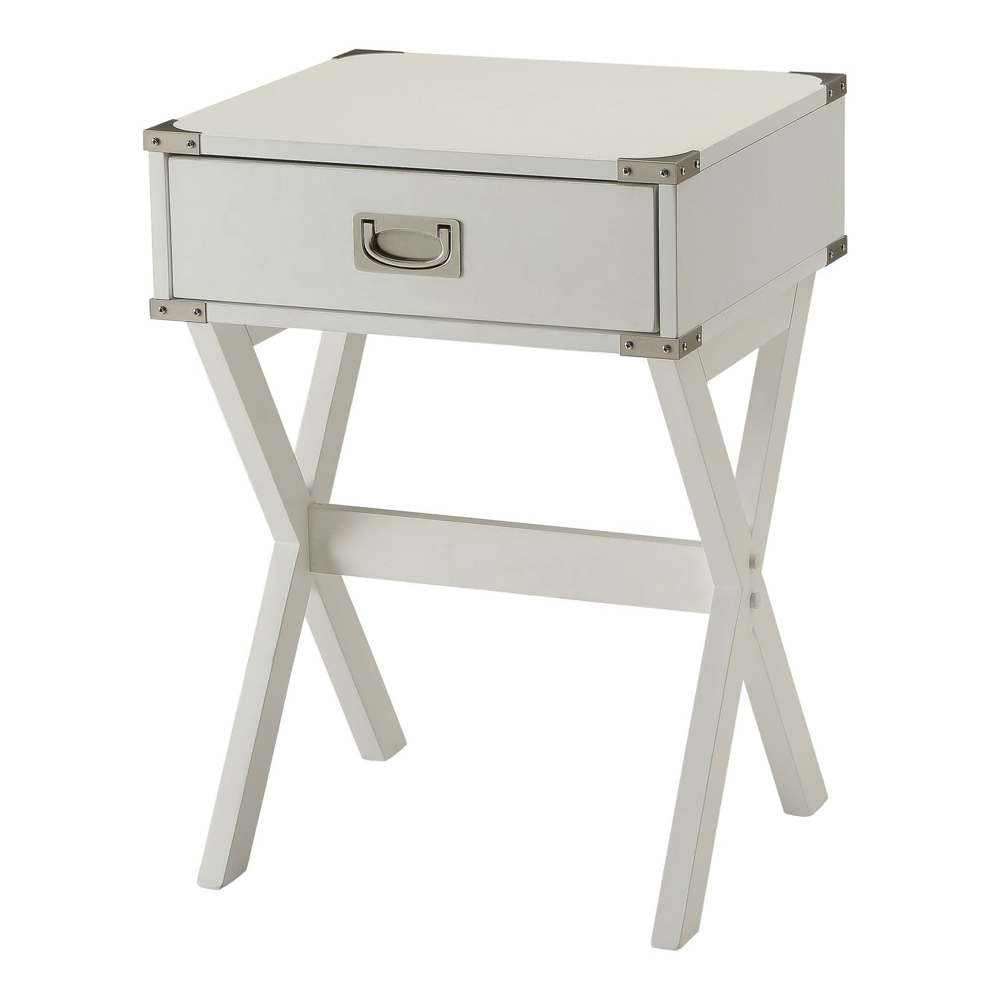 White 1-drawer End Table image 2