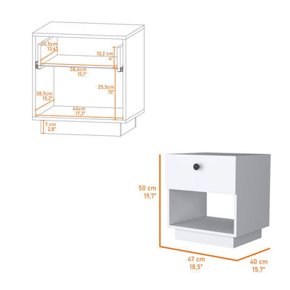 White 1-Drawer Nightstand image 6