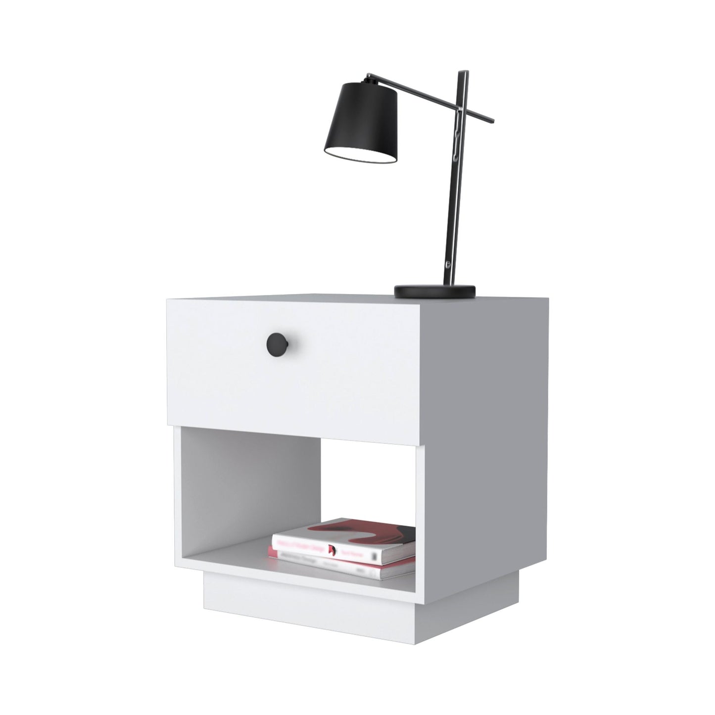 White 1-Drawer Nightstand image 5