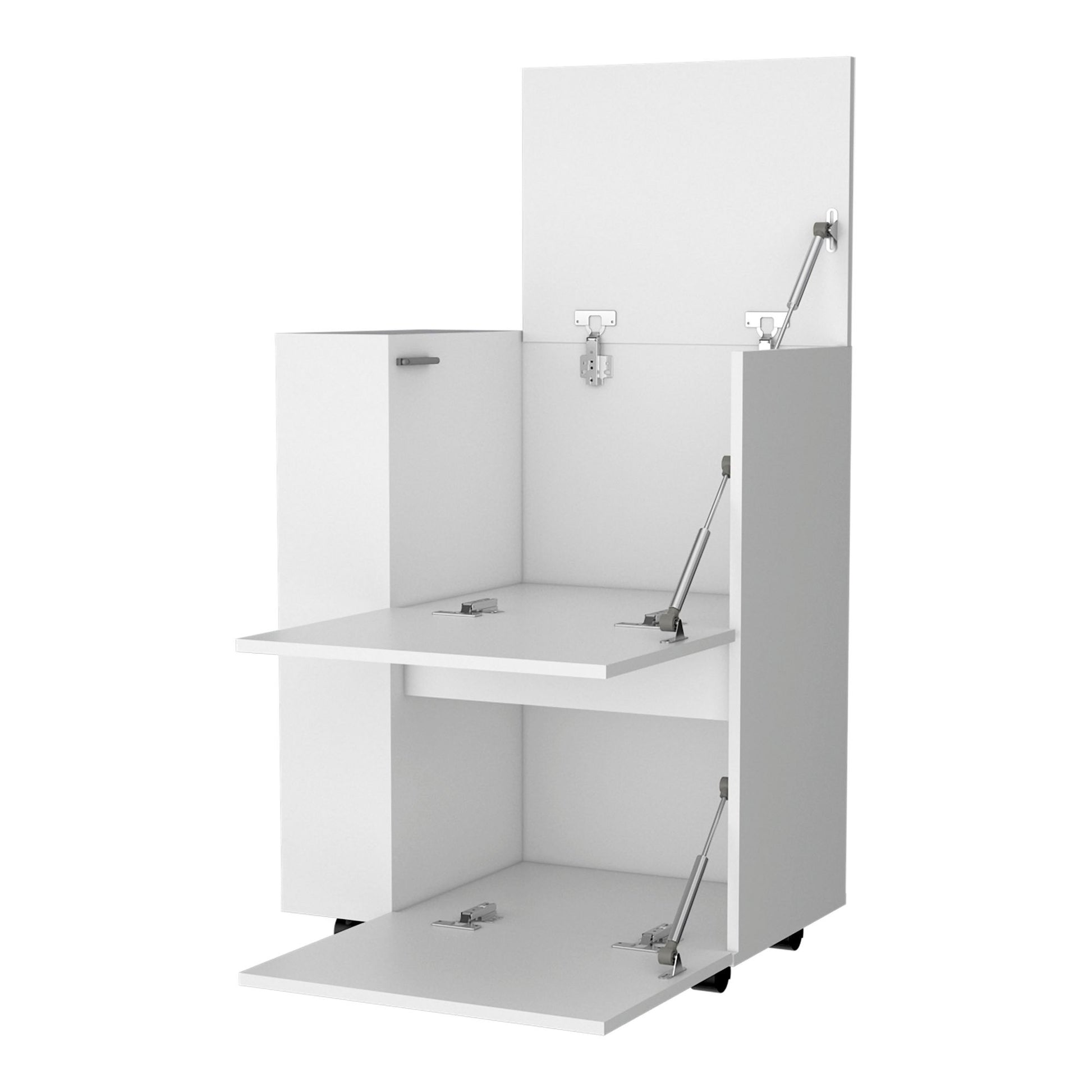 White 2-Cabinet Bar Cart image 4