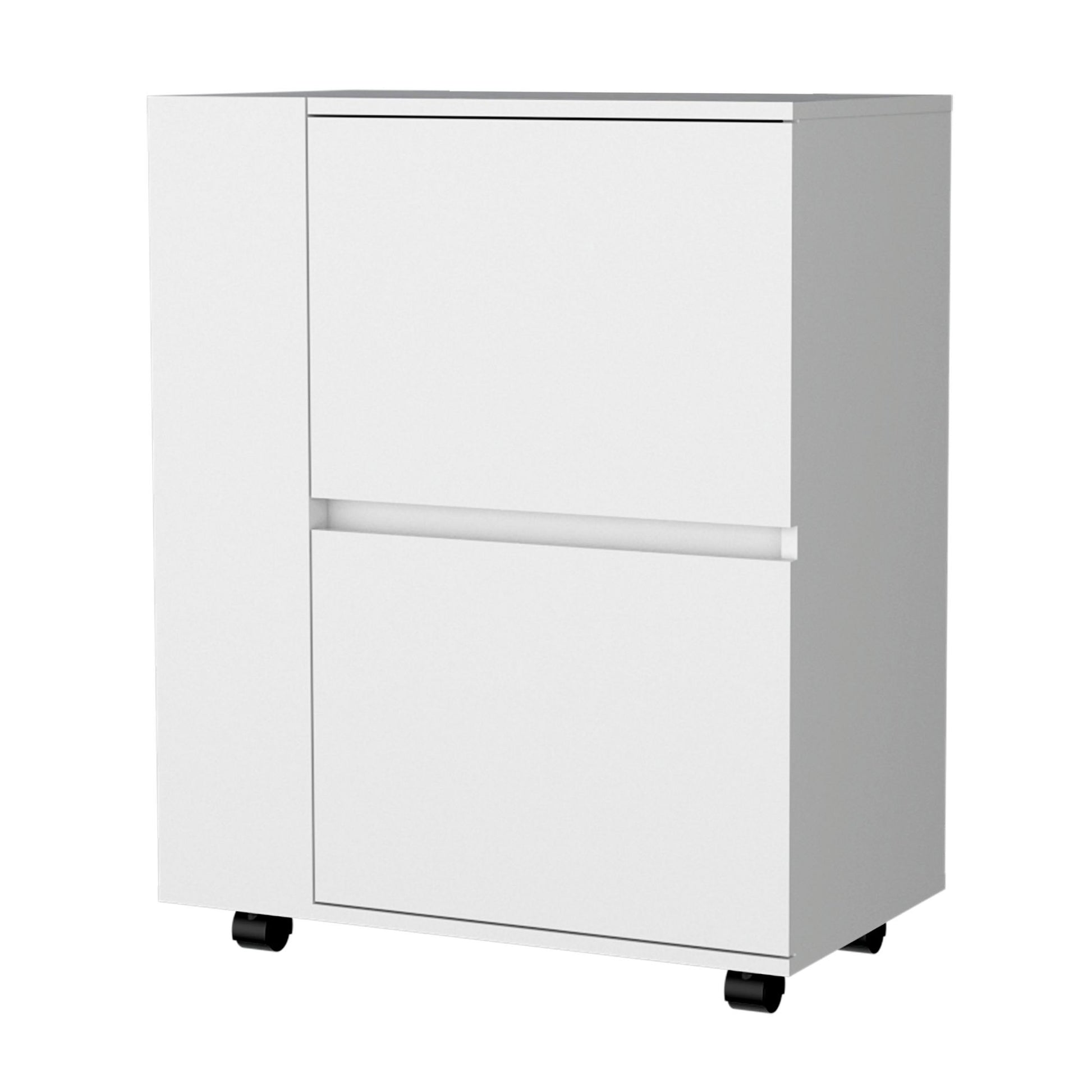 White 2-Cabinet Bar Cart image 3