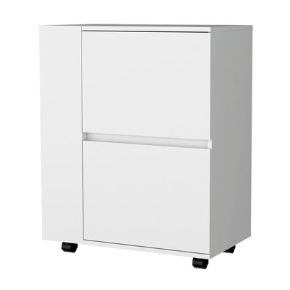 White 2-Cabinet Bar Cart image 3
