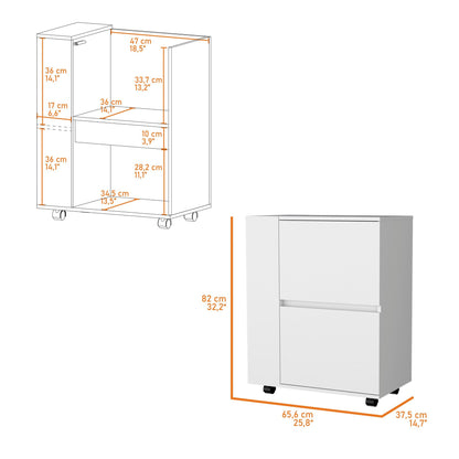 White 2-Cabinet Bar Cart image 6