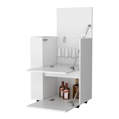 White 2-Cabinet Bar Cart image 5