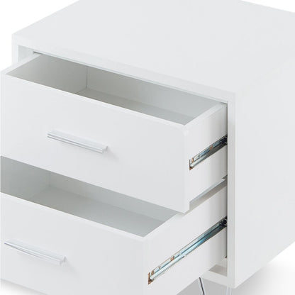 White 2-Drawer Accent Table with Hairpin Legs image 4