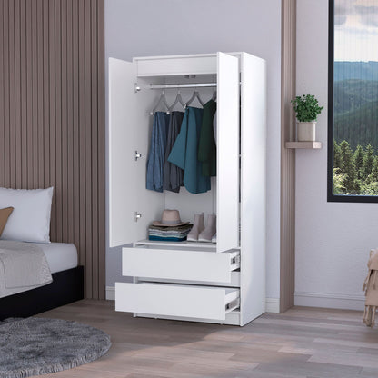 White 2-Drawer Armoire image 2