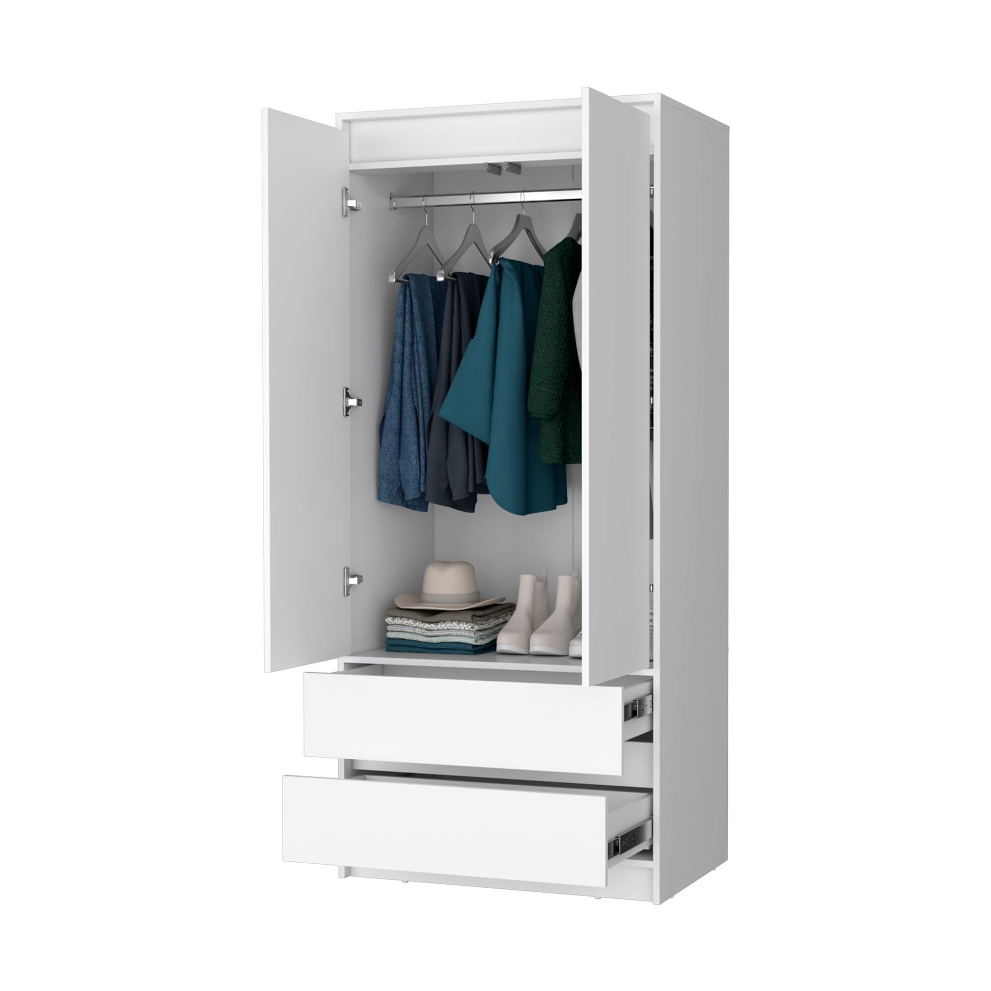 White 2-Drawer Armoire image 5
