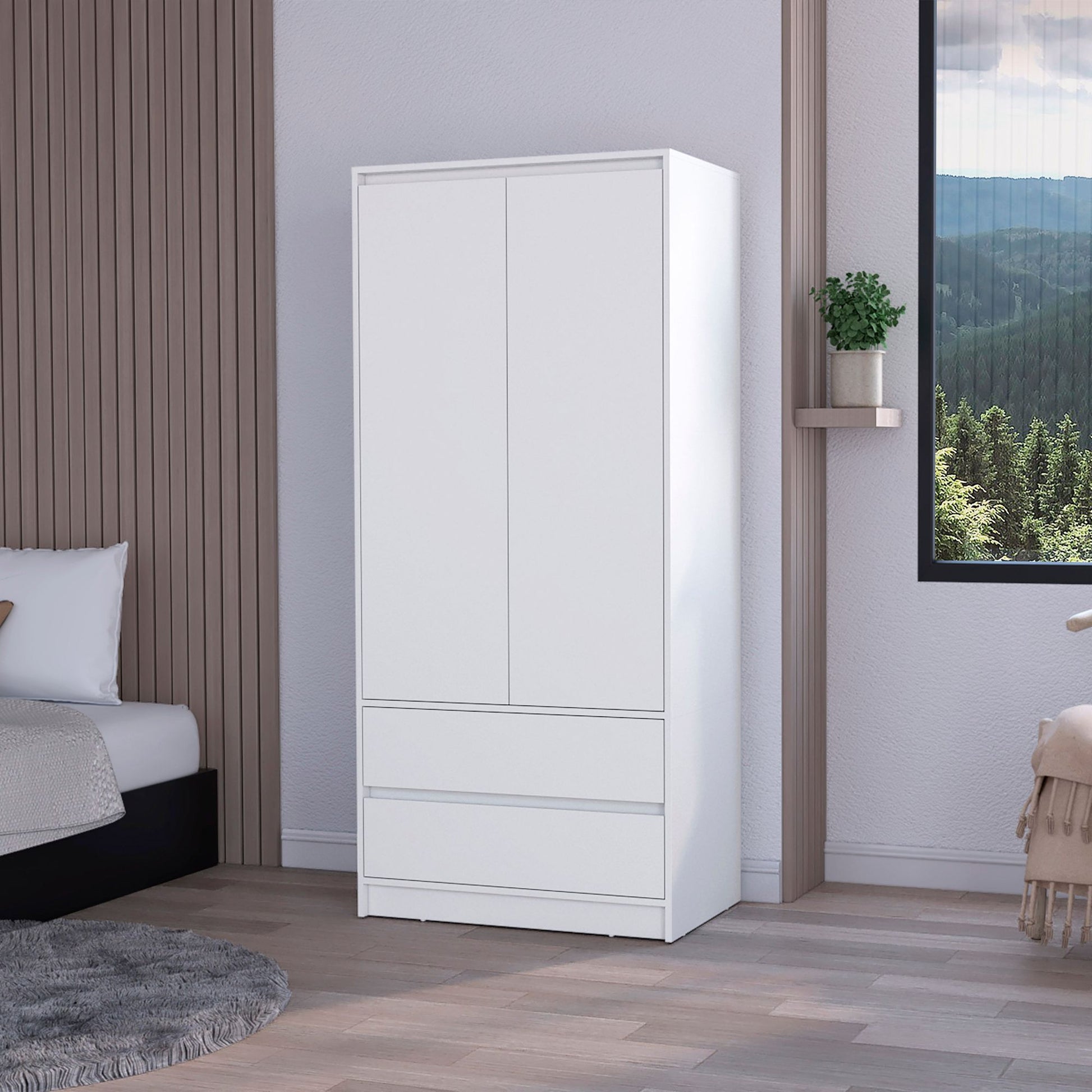 White 2-Drawer Armoire image 1