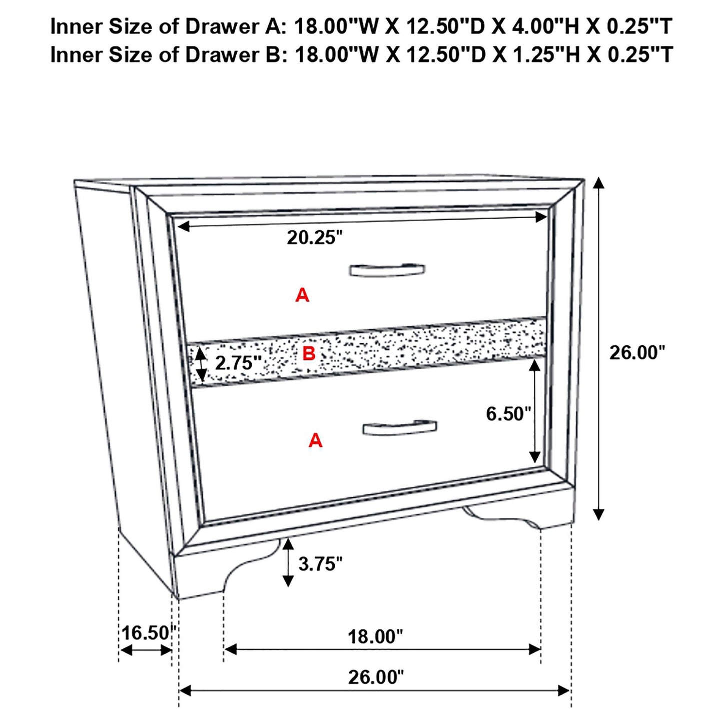 White 2-drawer Nightstand with Hidden Jewelry Tray image 12