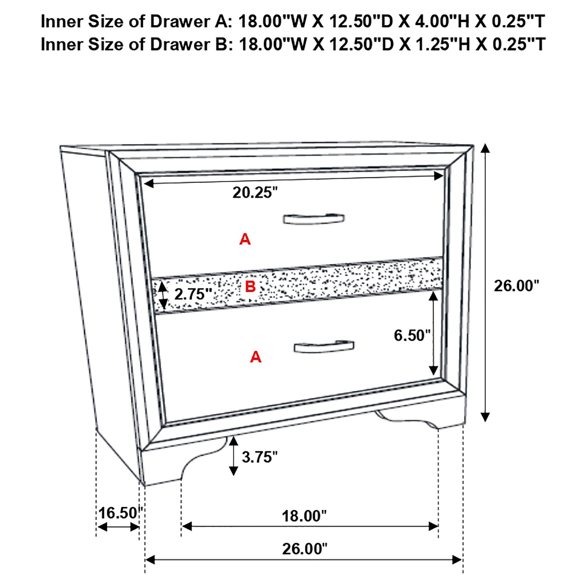 White 2-drawer Nightstand with Hidden Jewelry Tray image 12