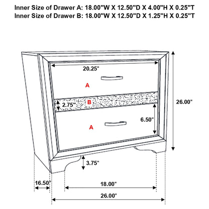 White 2-drawer Nightstand with Hidden Jewelry Tray image 12