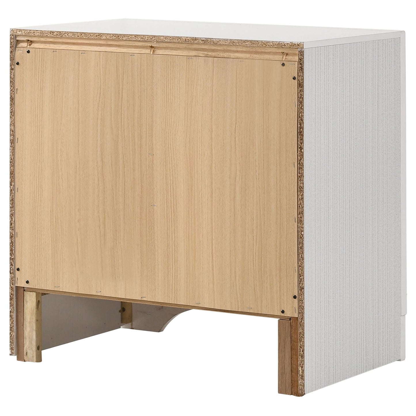 White 2-drawer Nightstand with Hidden Jewelry Tray image 7