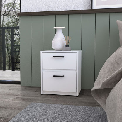 White 2-Drawer Nightstand image 1