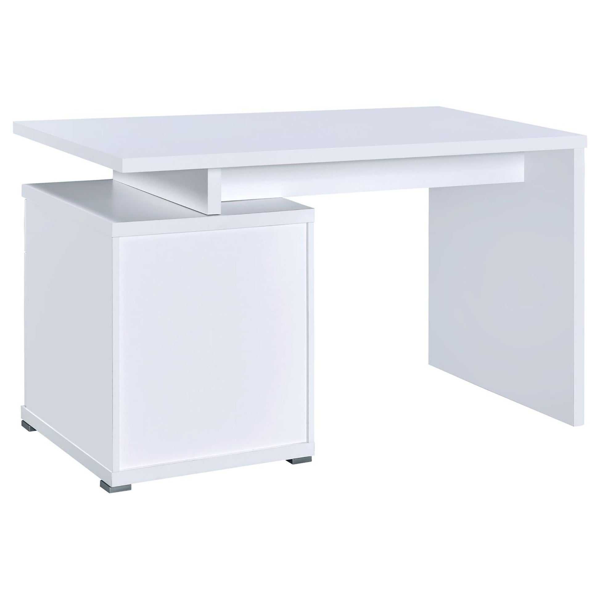 White 2-Drawer Reversible Office Desk image 9