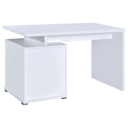 White 2-Drawer Reversible Office Desk image 9