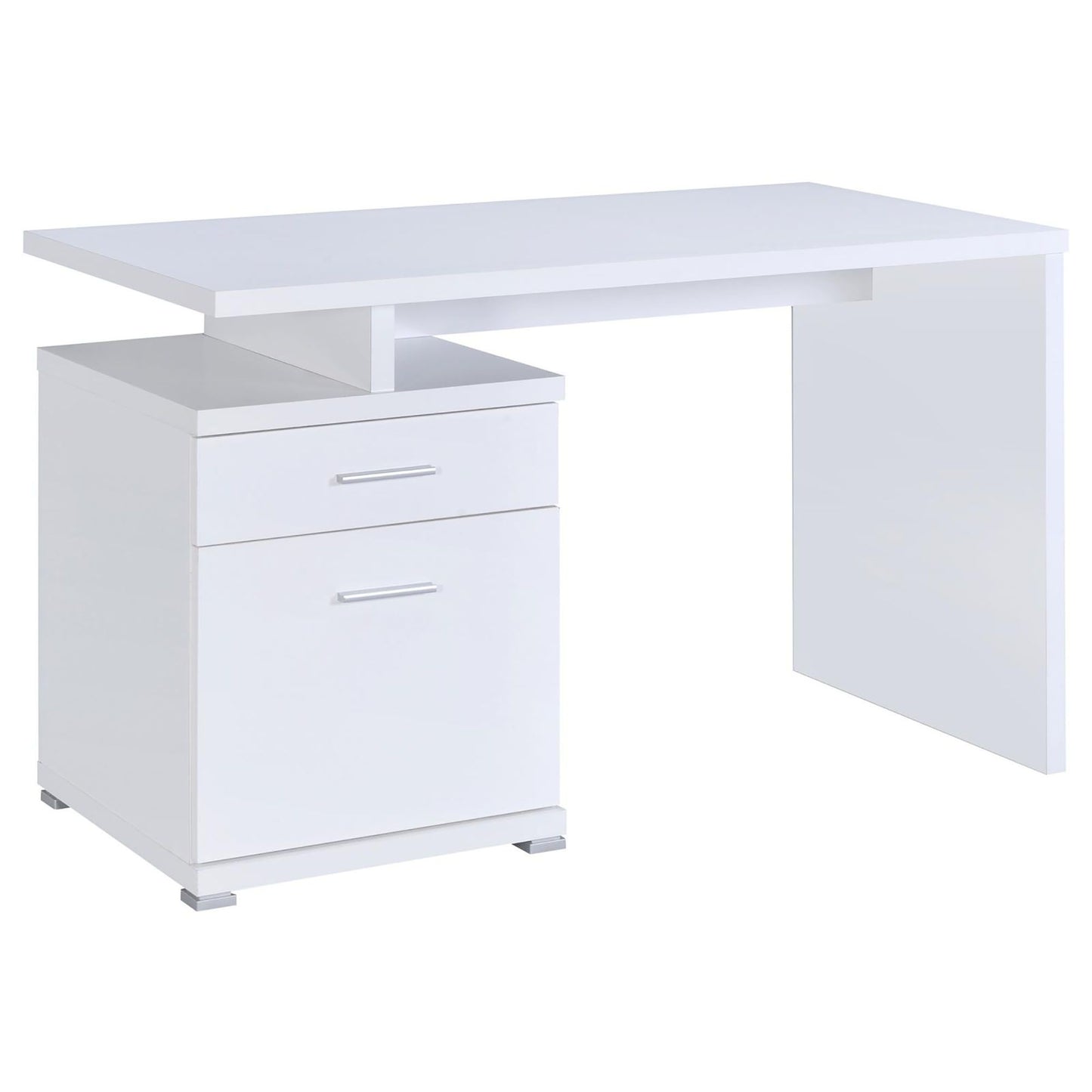 White 2-Drawer Reversible Office Desk image 6