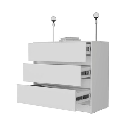 White 3-Drawer Dresser image 3