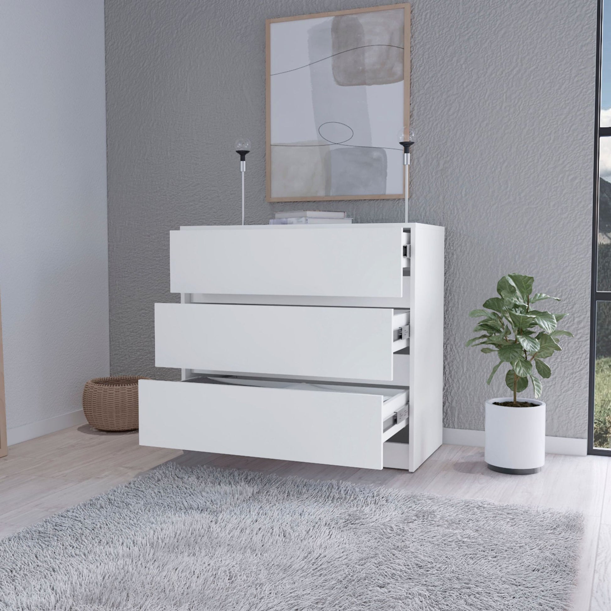 White 3-Drawer Dresser image 6