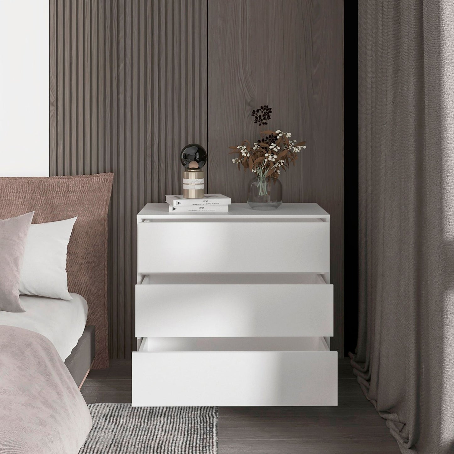 White 3-Drawer Dresser image 4
