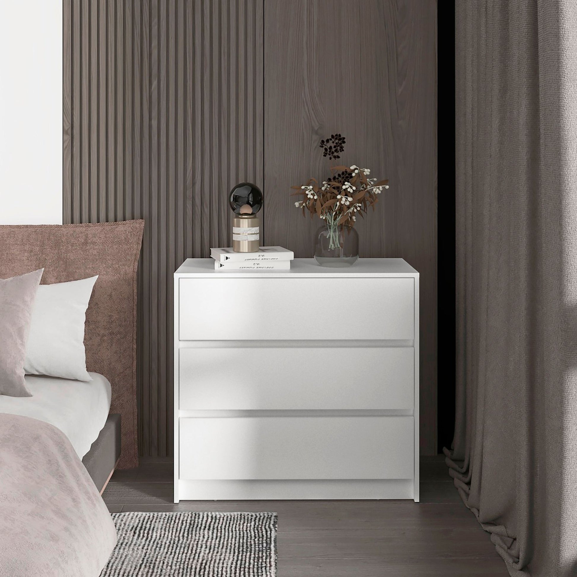 White 3-Drawer Dresser image 1