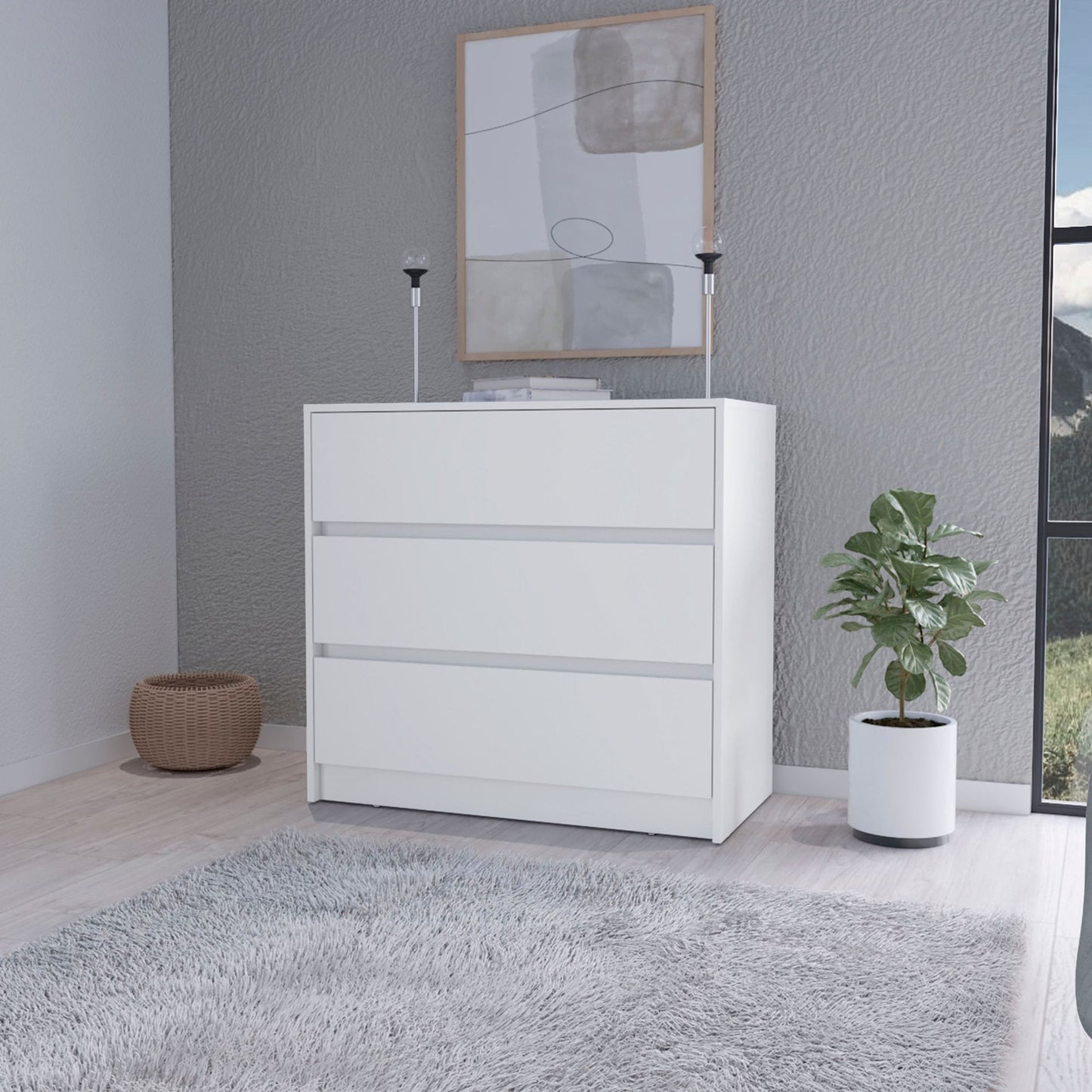 White 3-Drawer Dresser image 5