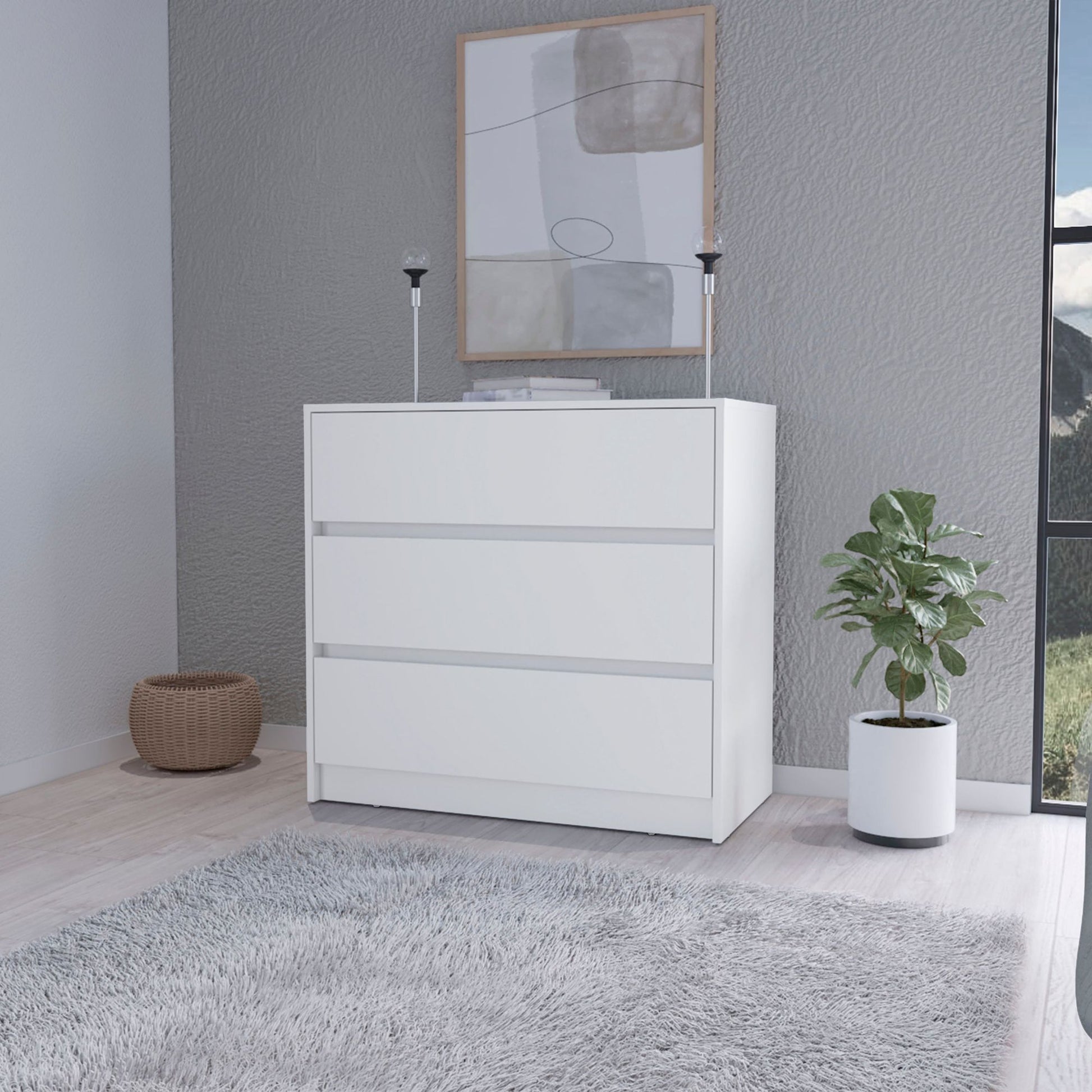 White 3-Drawer Dresser image 5
