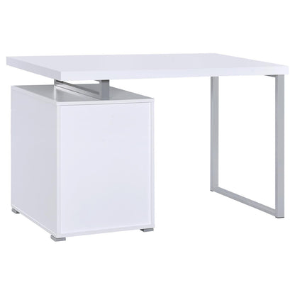 White 3-drawer Reversible Office Desk image 8