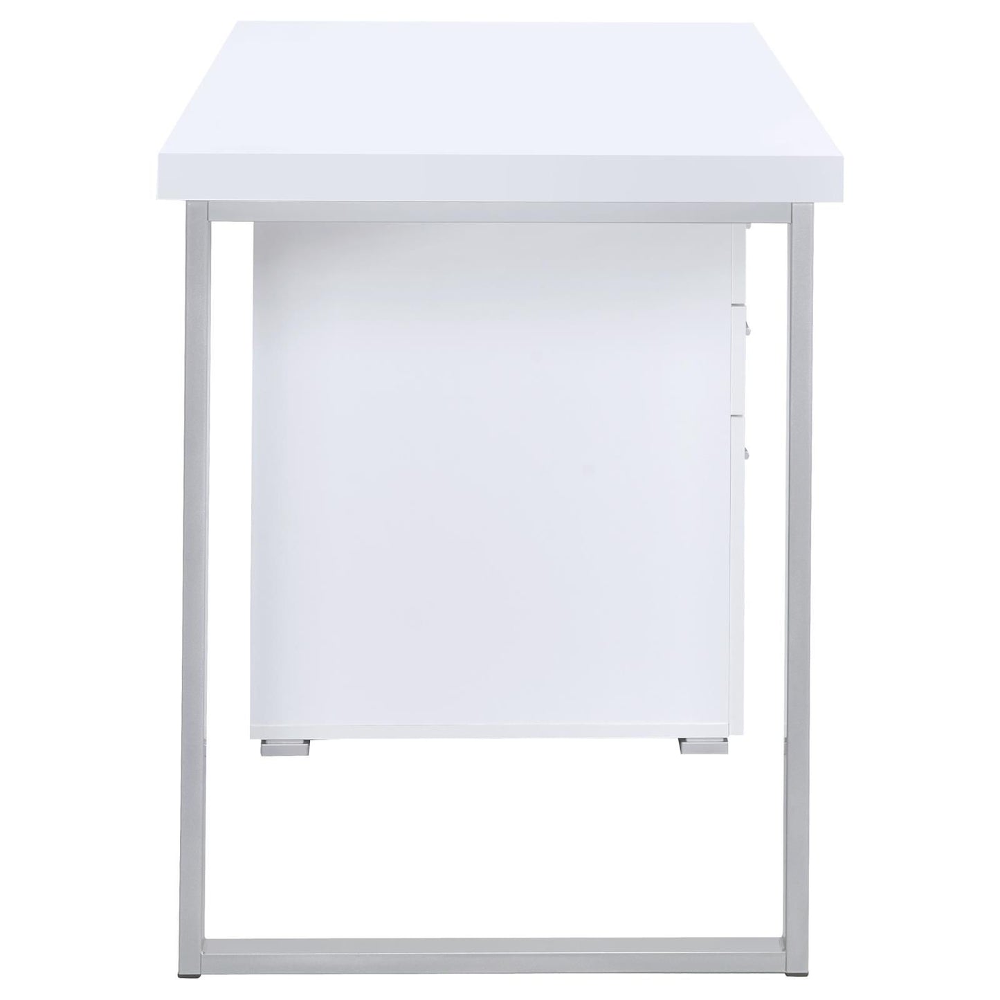 White 3-drawer Reversible Office Desk image 6