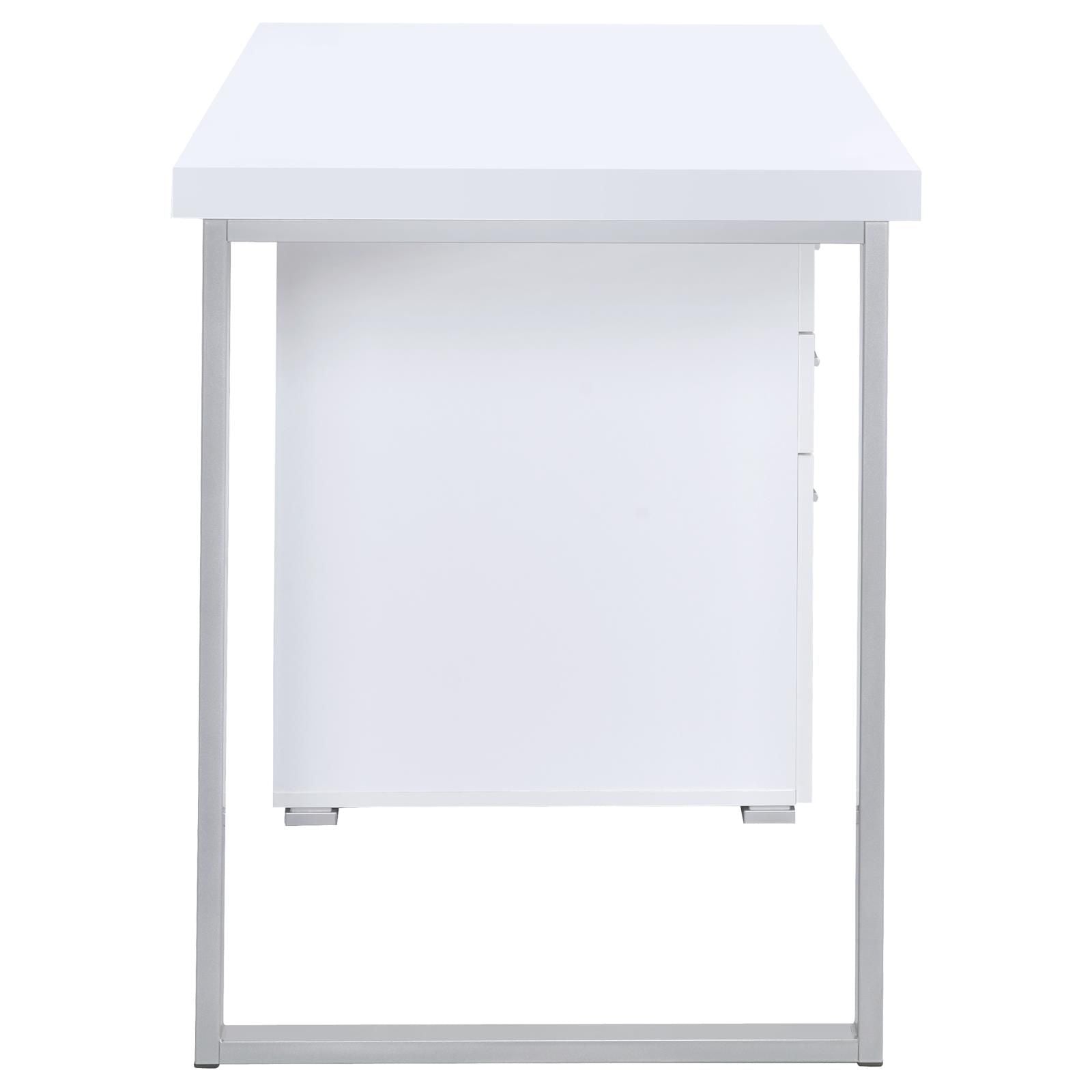 White 3-drawer Reversible Office Desk image 6