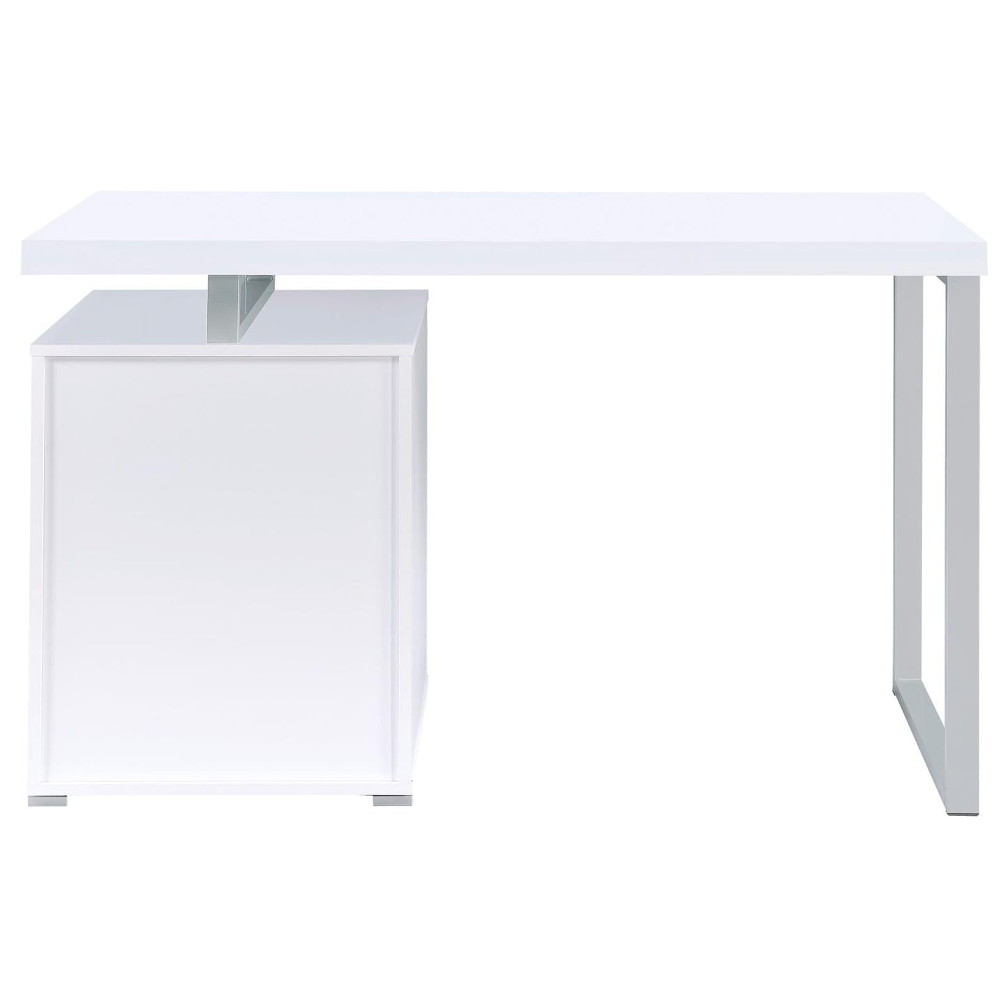 White 3-drawer Reversible Office Desk image 7