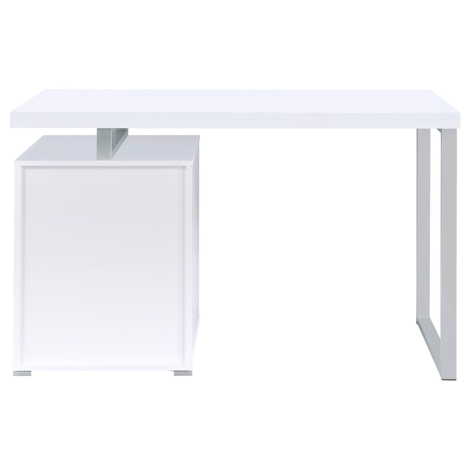 White 3-drawer Reversible Office Desk image 7